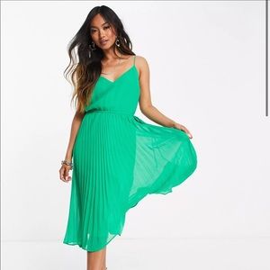 ASOS DESIGN pleated cami midi dress
